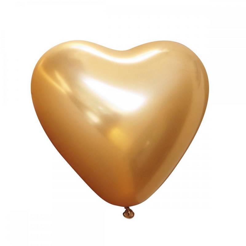 Premium Sydän Lateksi-ilmapallot Kromi Kulta