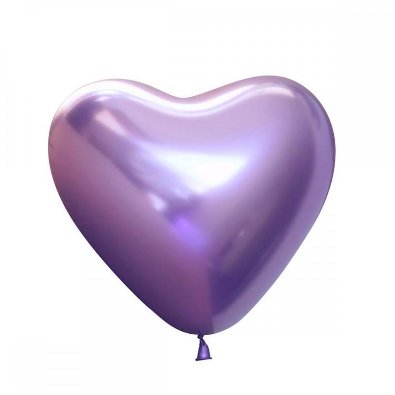 Premium Sydän Lateksi-ilmapallot Kromi Lila