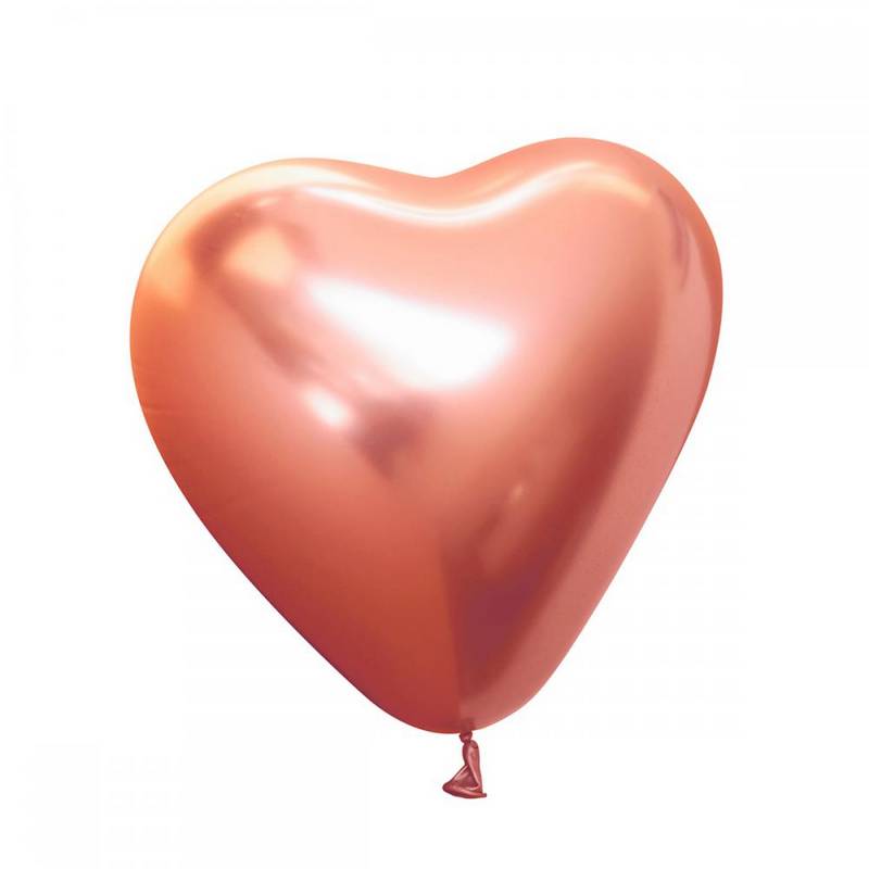 Premium Sydän Lateksi-ilmapallot Kromi Ruusukulta