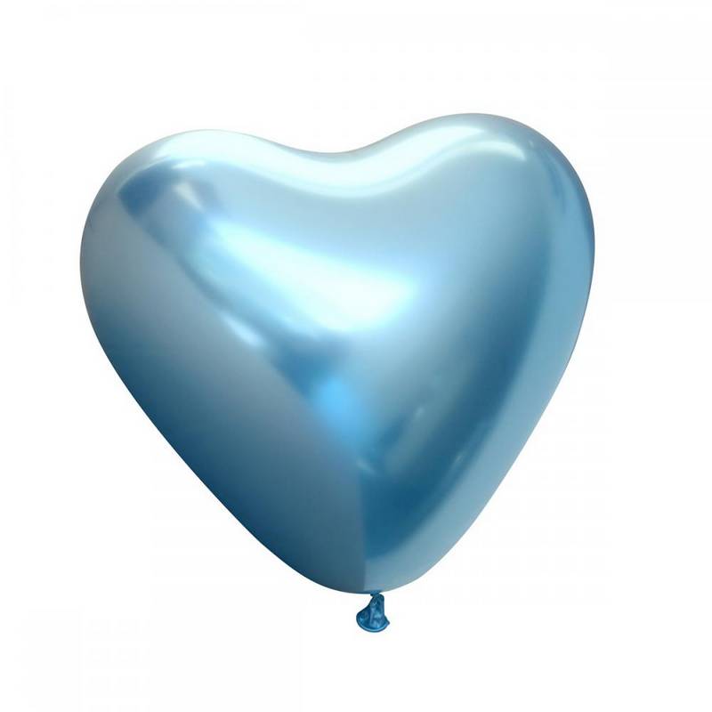 Premium Sydän Lateksi-ilmapallot Kromi Sininen