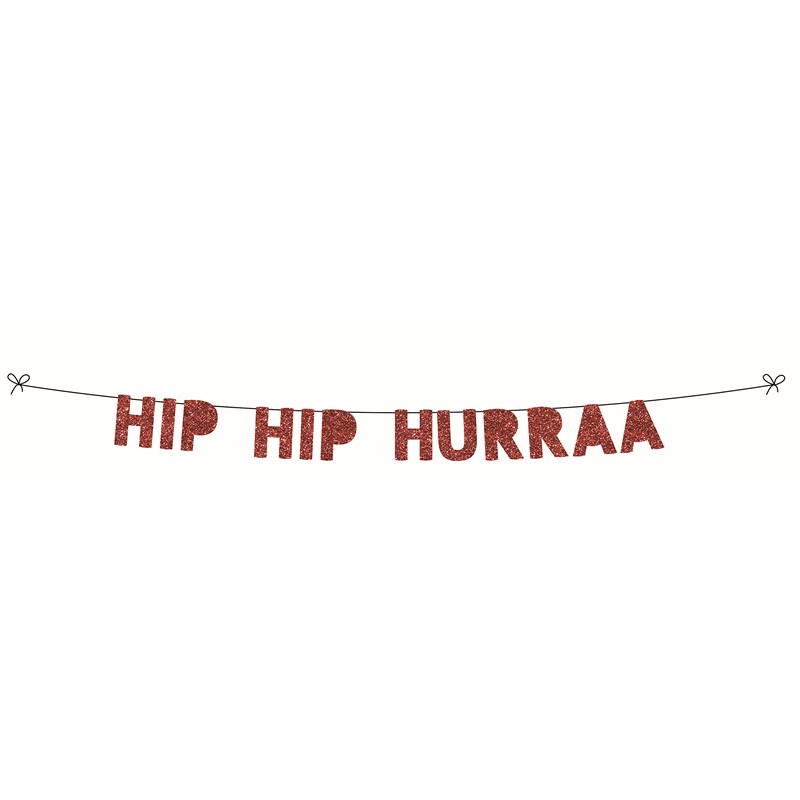 Punainen Hip Hip Hurraa -kirjainnauha