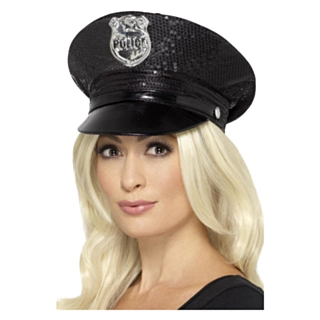 Paljettinen poliisin hattu
