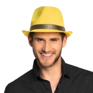 Gangsteri Fedora Neonkeltaista
