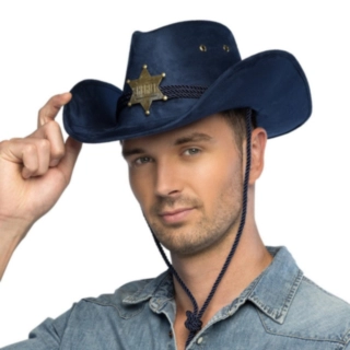 Tennessee Suede Cowboyhattu Tummansininen