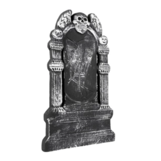 Pääkallo RIP hautakivi
