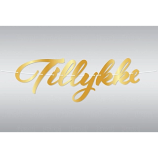 Kultainen Tillykke Kirjainnauha