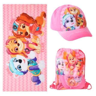 Paw Patrol® -pyyhesetti lippalakilla ja laukulla