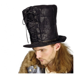 Steampunk Silinterihattu Musta