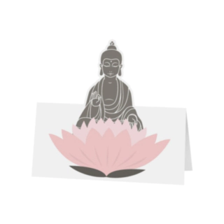 Lootus Buddha Paikkakortit Harmaa