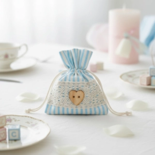 Vaaleansininen Pitsinen Babyshower Kangaspussi