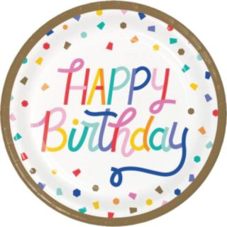 Konfetti Happy Birthday Ruokalautaset