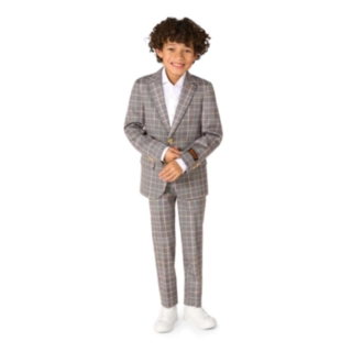 OppoSuits Daily® Checked Tan Lastenpuvuntakki