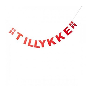 Punainen Tillykke Kirjainnauha