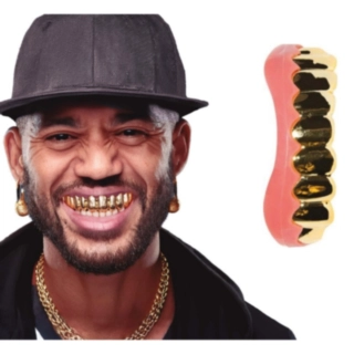 Kultaiset Gangsteri Grillz-hampaat