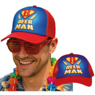 Beer Man Lippis Punainen/Sininen