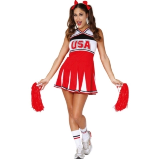 USA Cheerleader Asu Punainen/Valkoinen