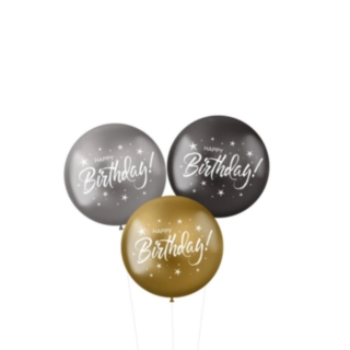 Happy Birthday Metallinhohtoiset Lateksipallot Mix