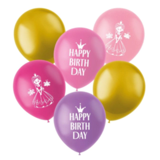 Prinsessa Happy Birthday Lateksipallot Vaaleanpunainen Mix