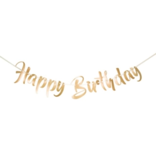 Happy Birthday Kirjainkoristenauha Kulta