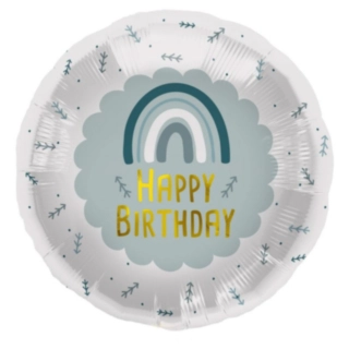 Happy Birthday Foliopallo Sateenkaari Sininen