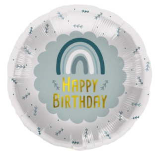 Happy Birthday Foliopallo Sateenkaari Sininen