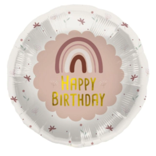 Happy Birthday Foliopallo Sateenkaari Vaaleanpunainen