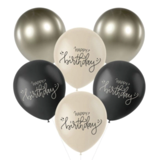 Happy Birthday Lateksipallot Crème Noir