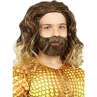 Aquaman® Peruukki & Parta Lapsille