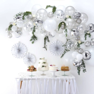 Ilmapallokaari DIY Hopea