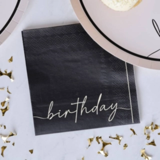 Birthday Servetit Musta