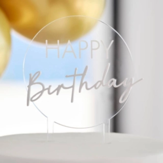 Happy Birthday Akryylinen Kakkukoriste