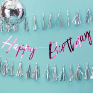 Happy Birthday Banneri Pinkki