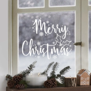 Merry Christmas -ikkunatarrat