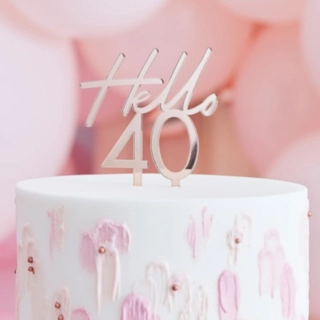 Hello 40 Kakkukoriste Akryyliä Ruusukulta