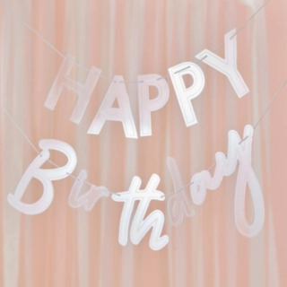 Happy Birthday -kirjainnauha akryyliä