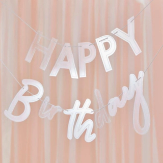 Happy Birthday -kirjainnauha akryyliä