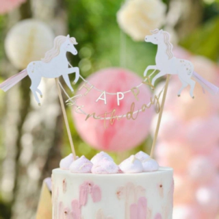 Yksisarvinen Happy Birthday Kakkukoriste