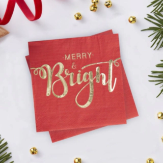Merry & Bright -servetit, punakultaiset