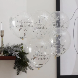 Merry Christmas hopeat konfetti-ilmapallot