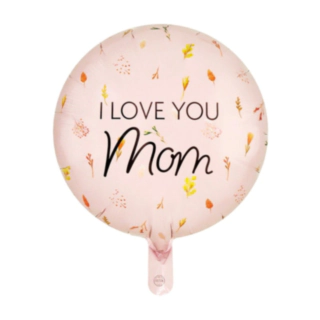 I Love You Mom Folioilmapallo Vaaleanpunainen