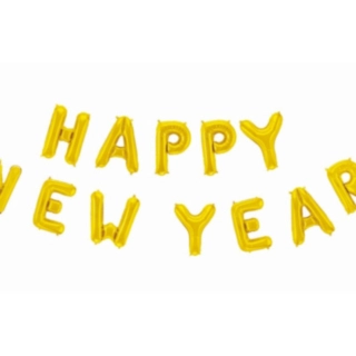Happy New Year foliopallot kulta