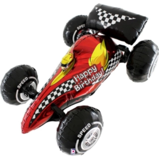 Kilpa-auto Happy Birthday Foliopallo
