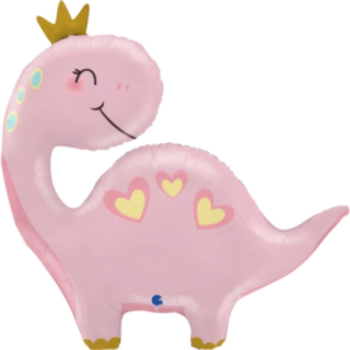 Dino Kruunu Folioilmapallo Vaaleanpunainen