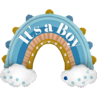 It's A Boy Sateenkaari Foliopallo Vaaleansininen