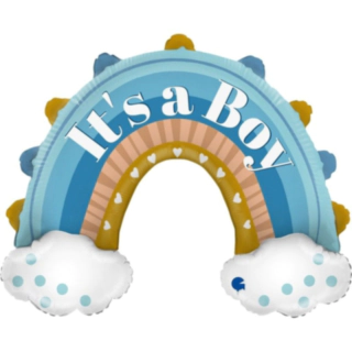 It's A Boy Sateenkaari Foliopallo Vaaleansininen