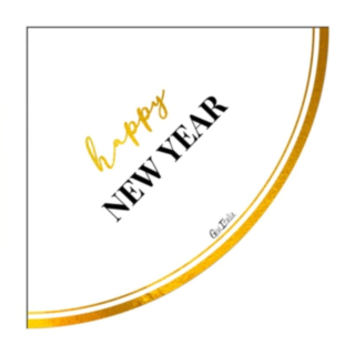 Happy New Year Clock Lautasliinat