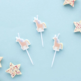 Lumottu Seikkailu Unicorn Kakkukynttilät