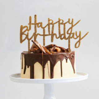 Happy Birthday Akryyli Kakunpäällinen Kulta