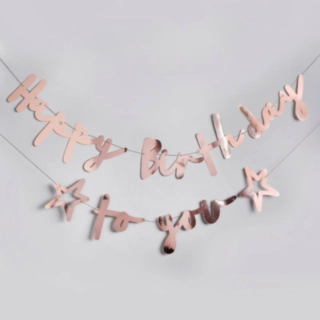 Happy Birthday To You Kirjainnauha Ruusukulta