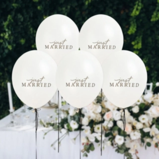 Just Married Lateksipallot Valkoinen
